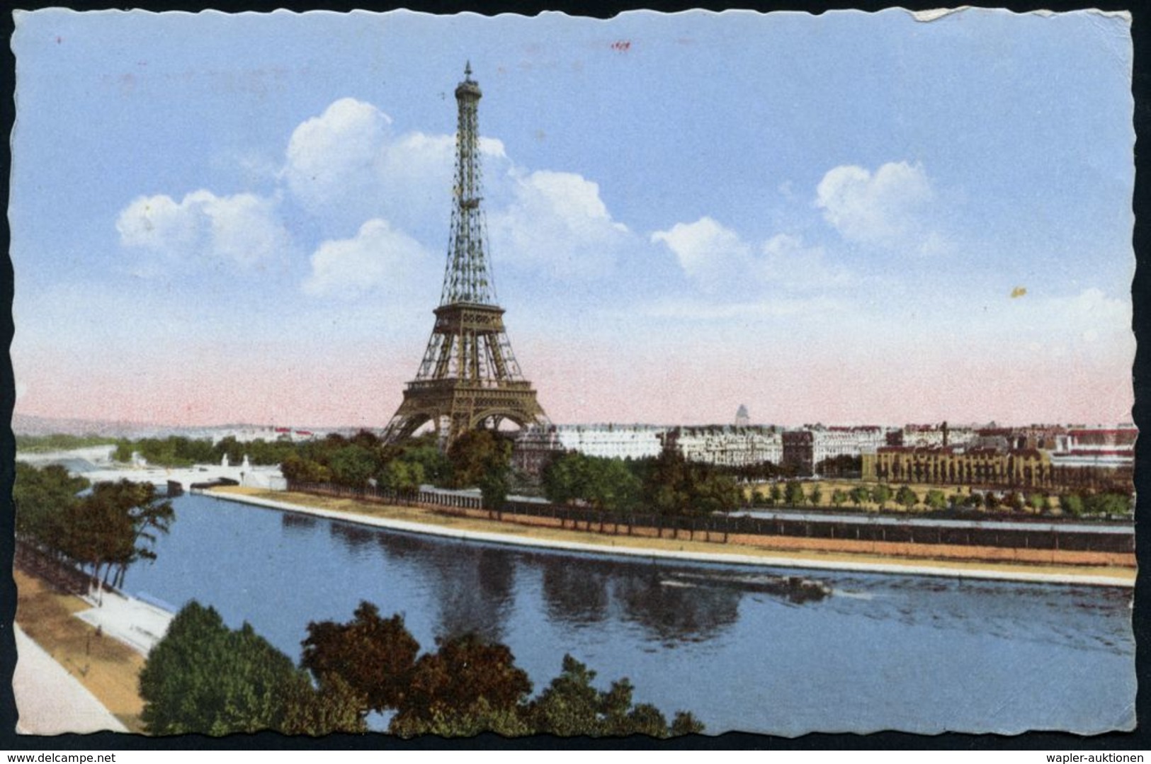 TÜRME : FRANKREICH 1953 (10.8.) AFS: PARIS VII/C.1559/LA TOUR EIFFEL/SOMMET 300 METRES = Hauspostamt Eiffel-Turm Auf Bla - Denkmäler