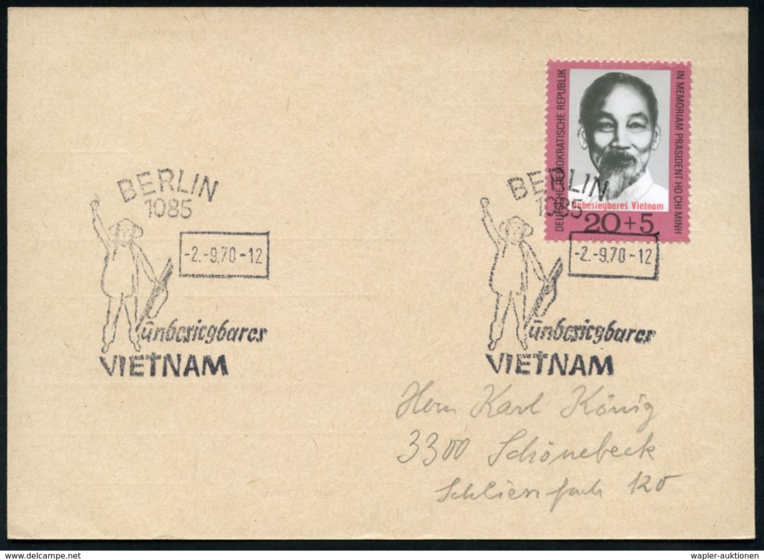 ASIATISCHE GESCHICHTE : 110 #bzw.# 1085 BERLIN/ Unbesiegbares/ VIETNAM 1970/72 3 Verschiedene SSt = Soldatin Mit Gewehr  - Autres & Non Classés