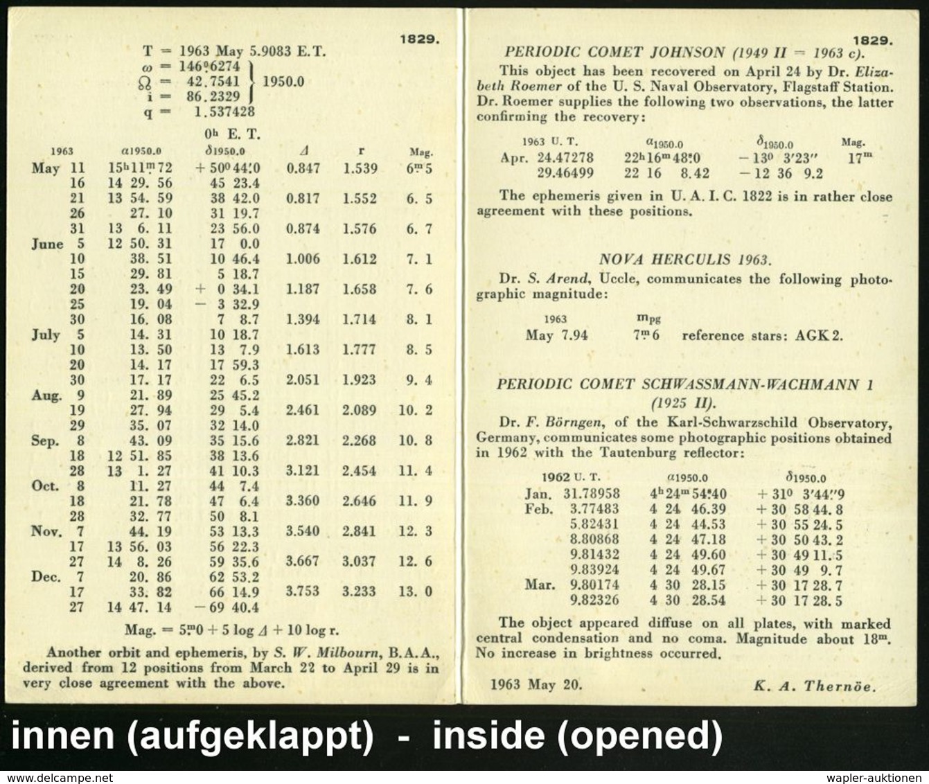 ASTRONOMIE / OBSERVATORIEN / PLANETARIEN : DÄNEMARK 1963 (20.5.) Klapp-Kt.: UNION ASTRONOMIQUE INTERNAT. Mit Daten Zu De - Astronomy