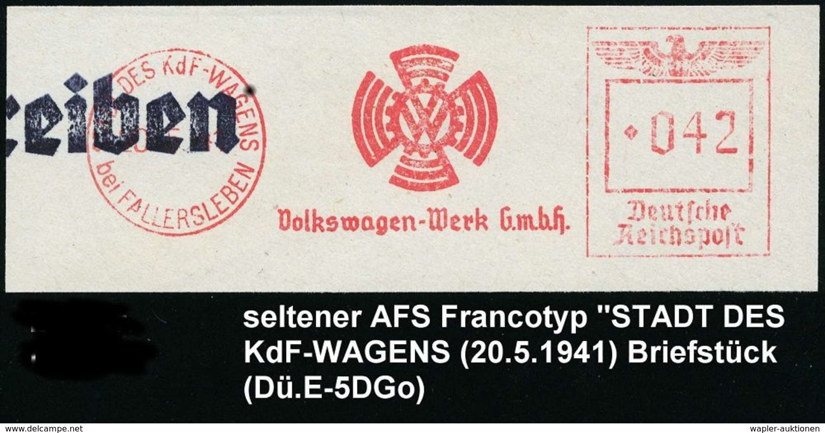 VOLKSWAGEN / VW / K.-D.-F.-WAGEN / PORSCHE : STADT DES KdF-WAGENS/ Bei FALLERSLEBEN/ VW/ Volkswagen-Werk GmbH 1941 (19.8 - Autos