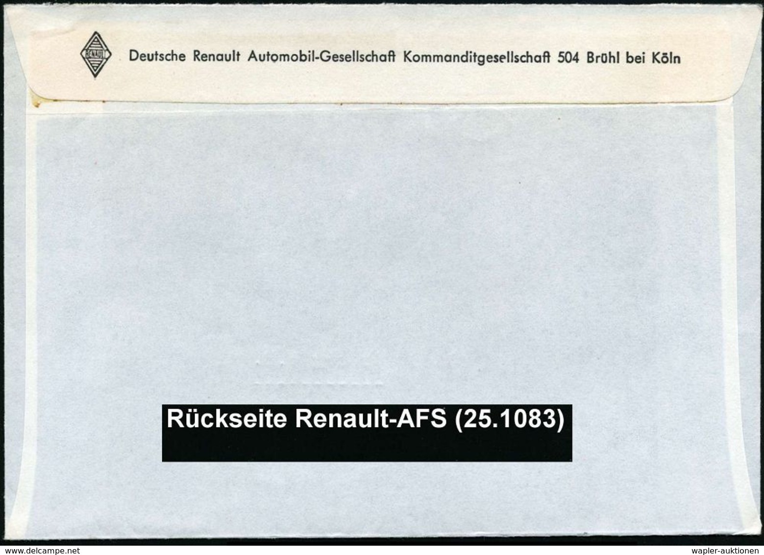 AUTOMOBIL-HERSTELLER AUSLAND : 504 BRÜHL (BZ KÖLN)/ RENAULT/ Pionier D./ Automobiltechnik 1963 (25.10.) AFS = Renault-Lo - Autos