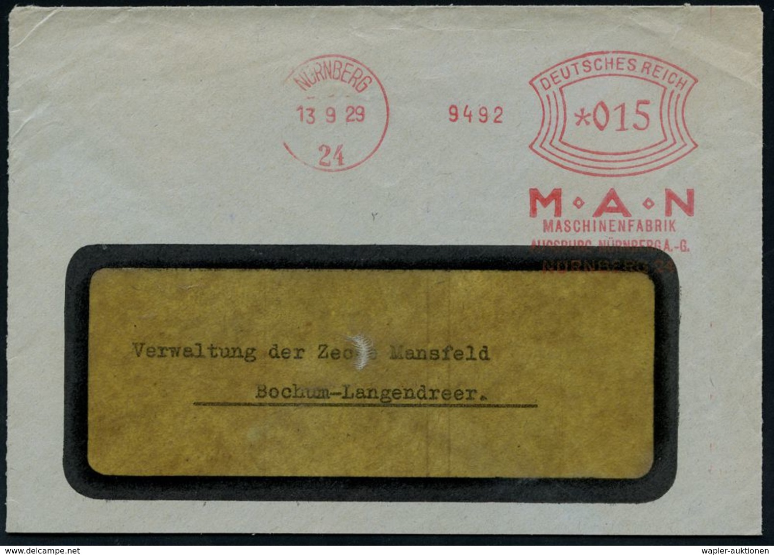 LASTKRAFTWAGEN / LKW : NÜRNBERG/ 24/ M-A-N/ MASCHINENFABRIK/ AUGSBURG NÜRNBERG AG 1929 (13.9.) Früher AFS ,= Maschnenfab - Camions