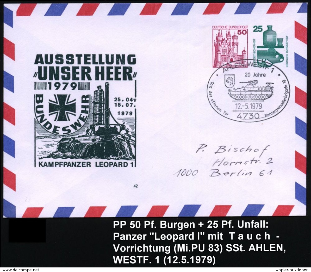 GEPANZERTE KRAFTFAHRZEUGE / PANZER : 4730 AALEN,WESTF 1/ 20 Jahre/ ..Panzergrenadierbrigade 19 1979 (12.5.) SSt = Sch.-P - Other (Earth)