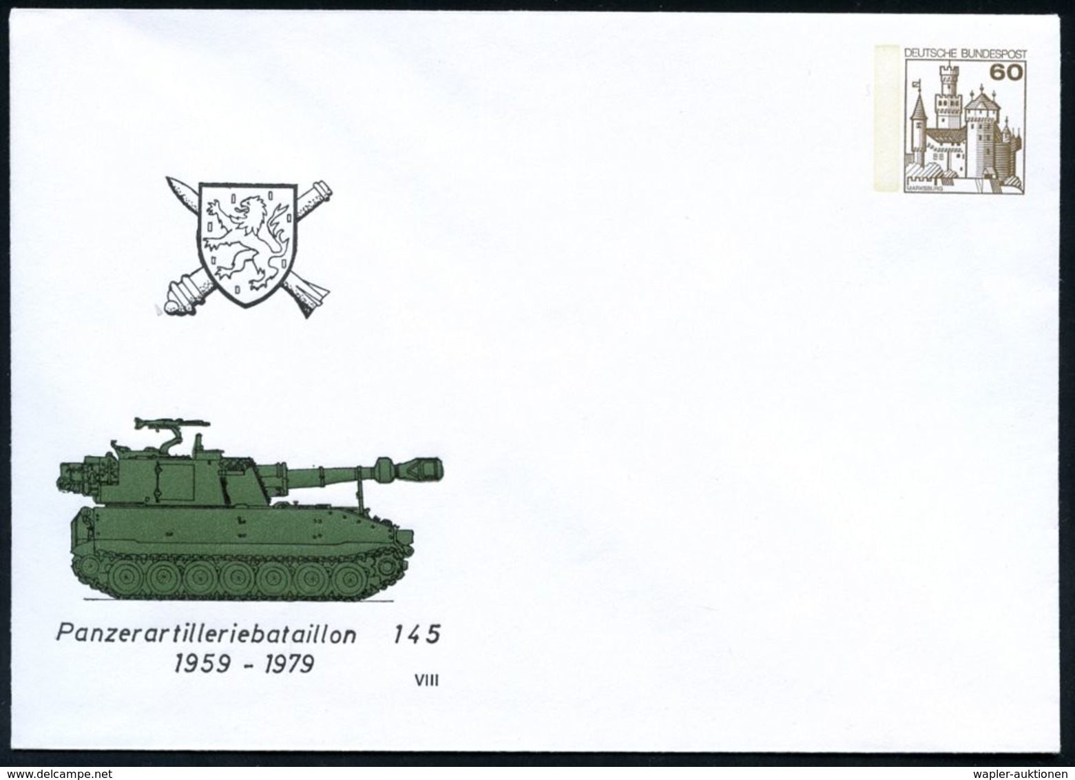 GEPANZERTE KRAFTFAHRZEUGE / PANZER : B.R.D. 1979 PU 60 Pf. Burgen, Braun: Panzerarttilleriebataillon 145.. = US-Panzerha - Autres (Terre)