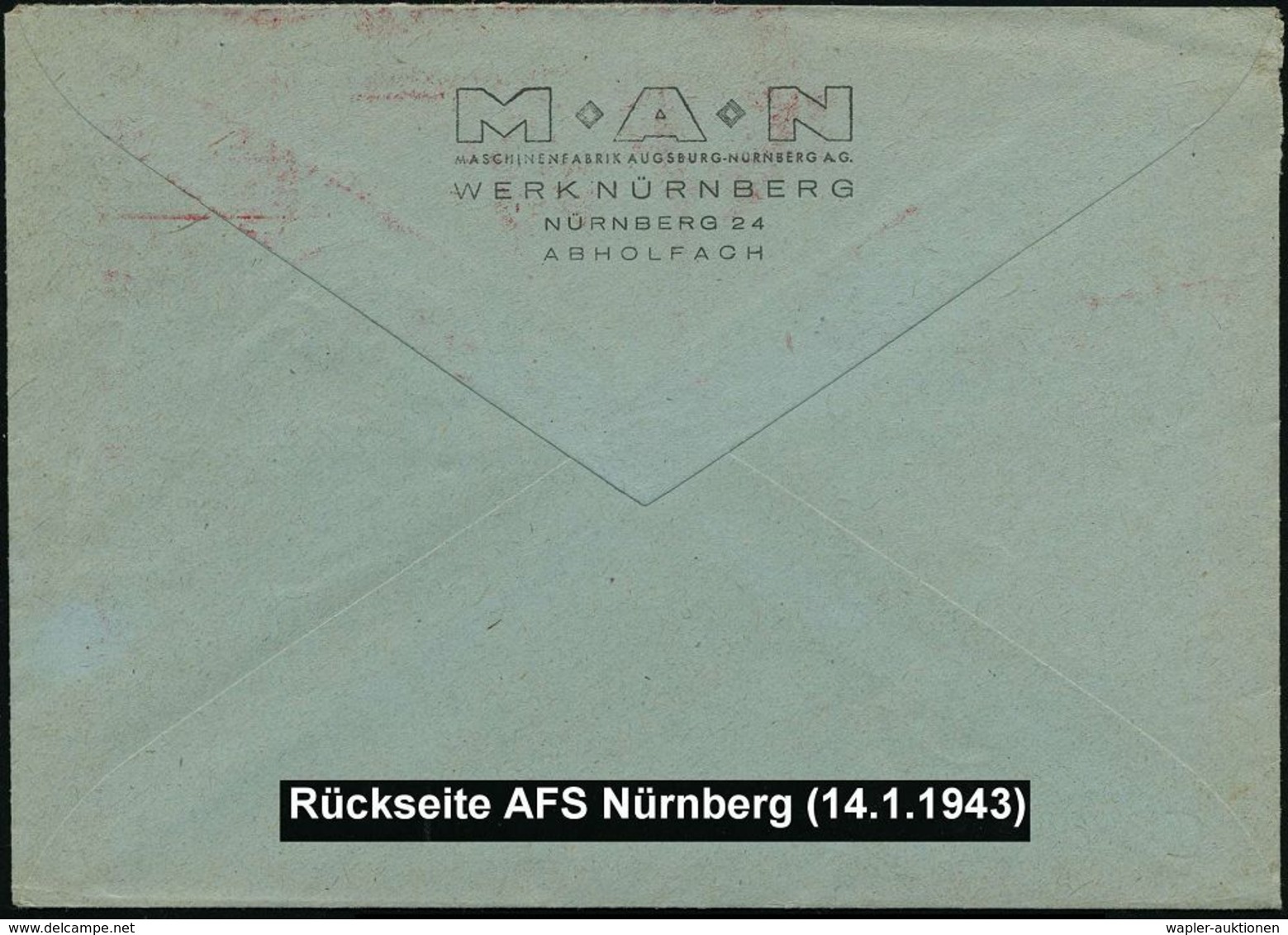 MOTOR & MOTORZUBEHÖR : NÜRNBERG/ 24/ DSDR/ M-A-N/ MOTOREN/ MIT/ Kugel-/ Brennraum 1943 (14.1.) Seltener AFS , Rs. Abs.-V - Voitures