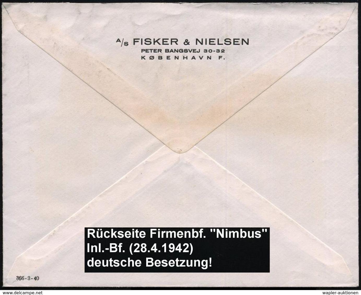 MOTORRAD & ZUBEHÖR : DÄNEMARK 1942 (24.8.) AFS: KÖBENHAVN/25/480/ N I M B U S / NILFISK.. (Staubsauger) Rs. Abs.-Vordr.: - Motorräder