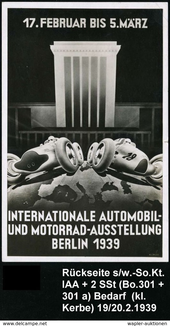 AUTO-, MOTORRAD-AUSSTELLUNGEN : BERLIN-CHARLOTTENBURG 5/ A/ INTERNATIONALE AUTOMOBIL-/ U.MOTORRAD-AUSSTELLUNG 1939 (Febr - Voitures