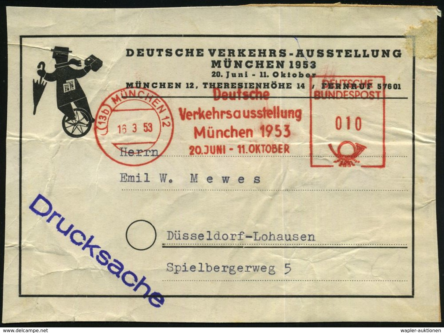 TRANSPORT- & VERKEHRS-AUSSTELLUNGEN / VERKEHRSKONGRESSE : (13b) MÜNCHEN 12/ Deutsche/ Verkehrsausstellung/ München.. 195 - Trains