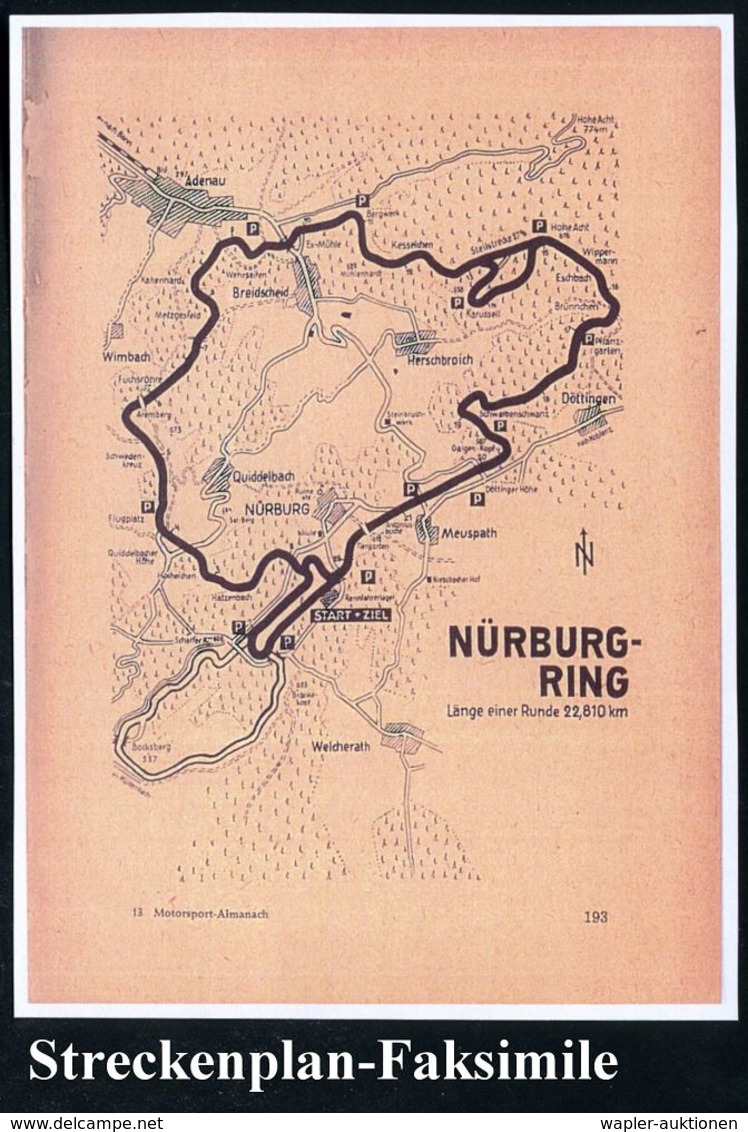 MOTORSPORT / MOTORSPORT-VERBÄNDE : ADENAU/ DER NÜRBURGRING... 1955 (29.5.) SSt = XVIII. Intern. ADAC Eifelrennen (Sieger - Automobilismo