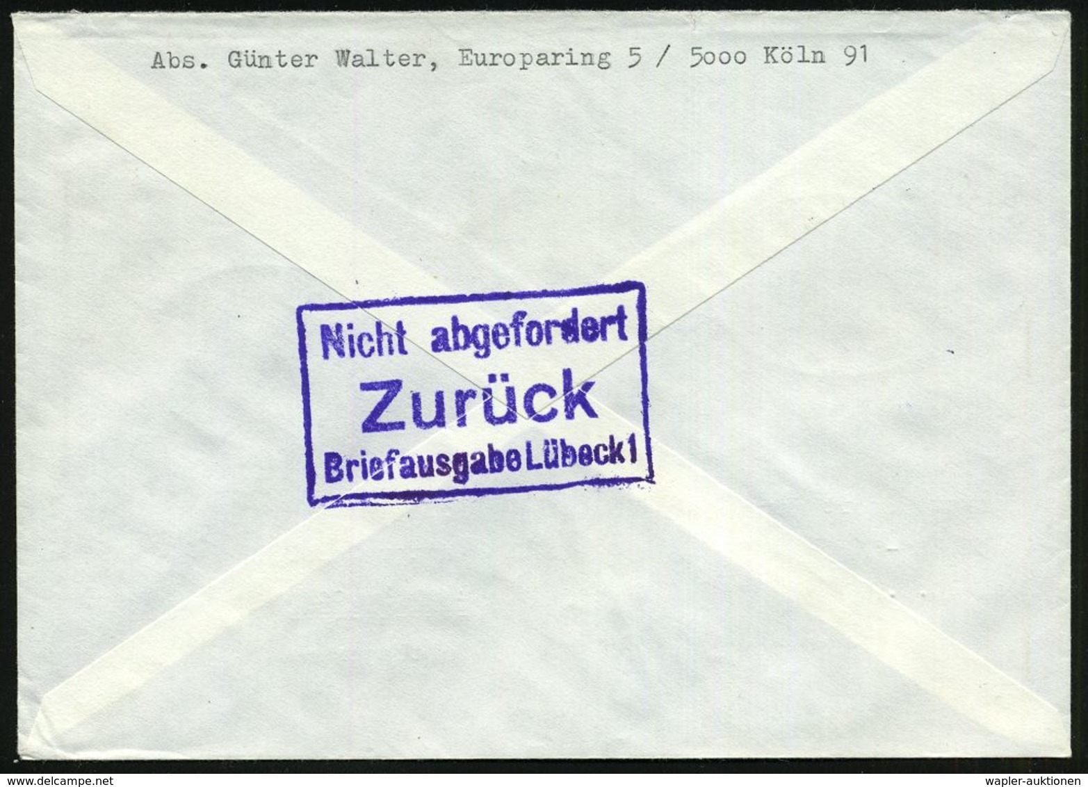KRAFTKURSPOST : HAMBURG-LÜBECK/ ÜBERLANDPOST/ 0240-04-01/ A 1974 (24.9.) Oval-St. , 2x Klar Auf Inl.-Retour-Brief + Verm - Voitures