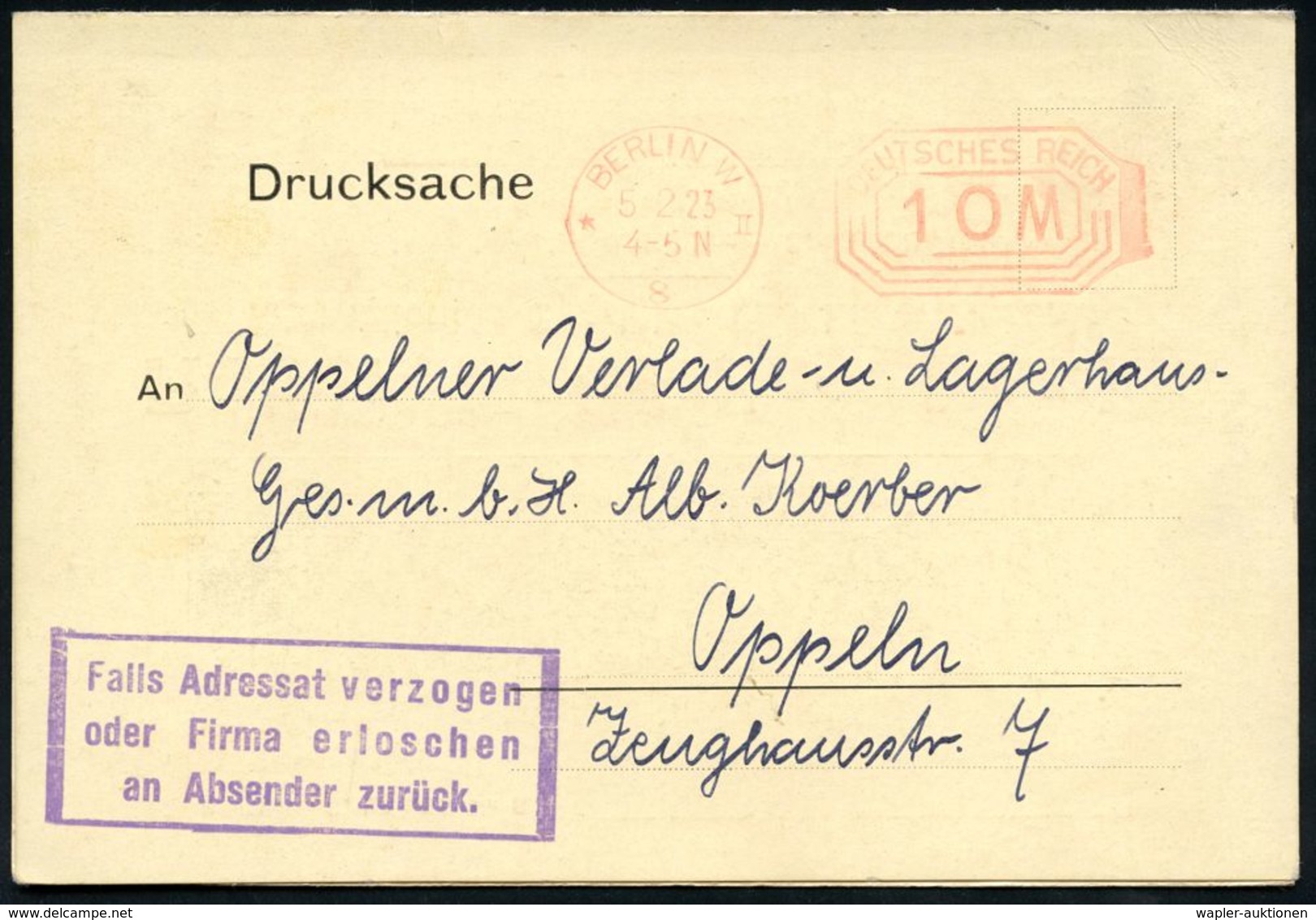 SPEDITION & FRACHT : BERLIN W/ *8II/ DEUTSCHES REICH 1923 (5.2.) Infla-PFS 10 M Achteck Auf Reklame-Klapp-Karte: Robert  - Voitures