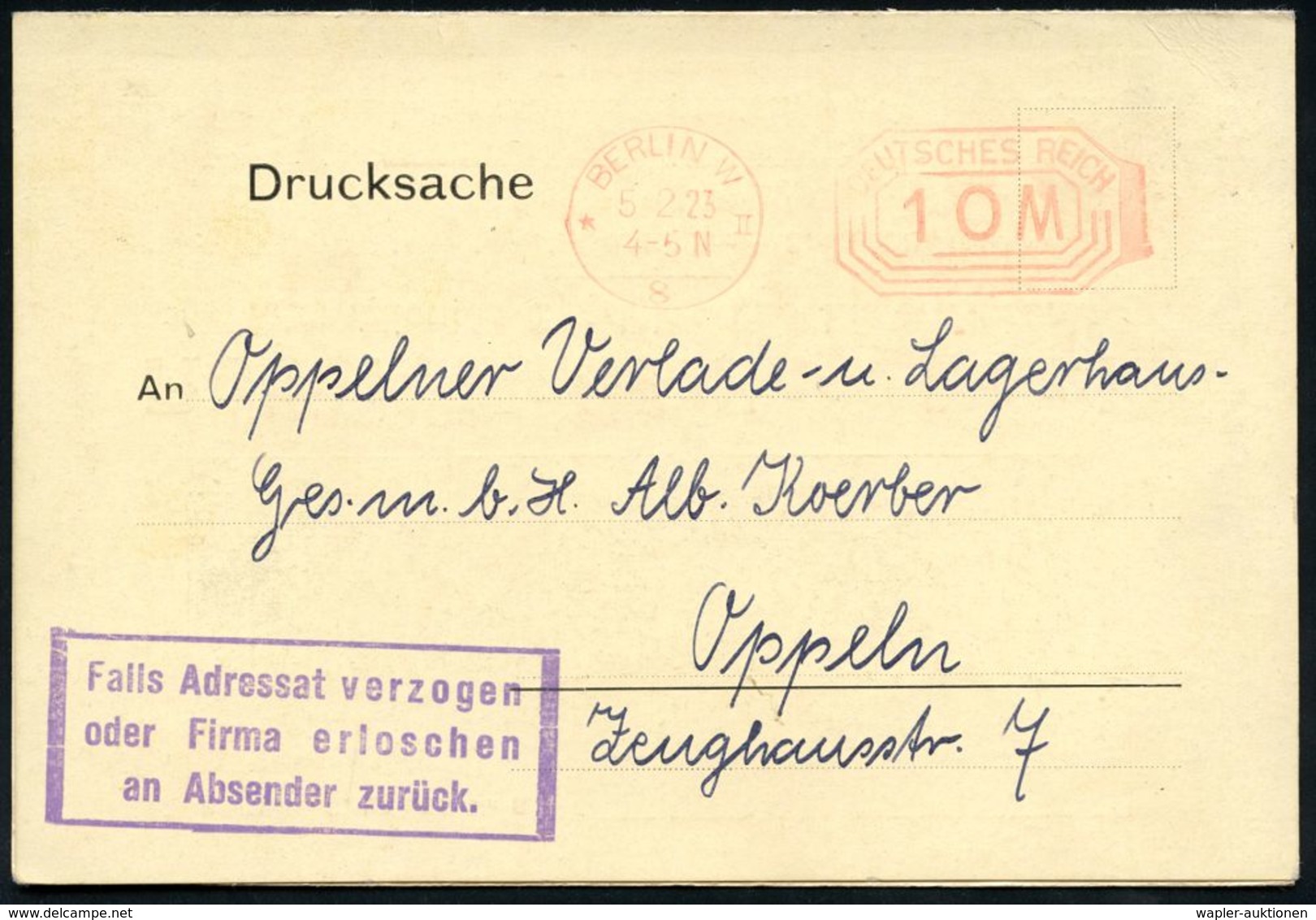 SPEDITION & FRACHT : BERLIN W/ *8II/ DEUTSCHES REICH 1923 (5.2.) Infla-PFS 10 M Achteck Auf Reklame-Klapp-Karte: Robert  - Cars