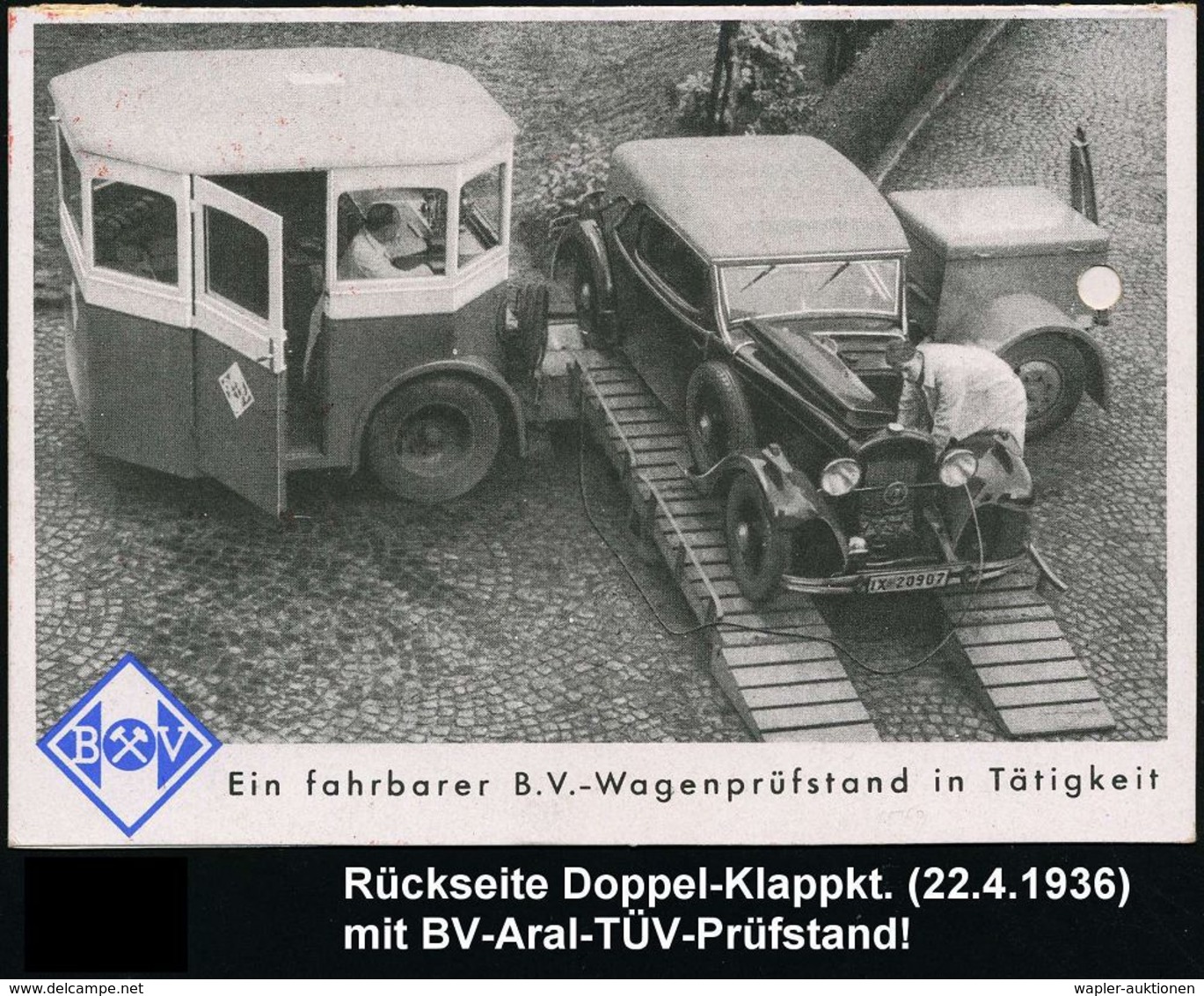 WERKSTATT / GARAGE / TANKSTELLE : HANNOVER/ 10/ BV/ ..Raab Karcher-Thyssen/ GmbH 1936 (22.4.) AFS (Aral-Stern-Logo) Klap - Autos