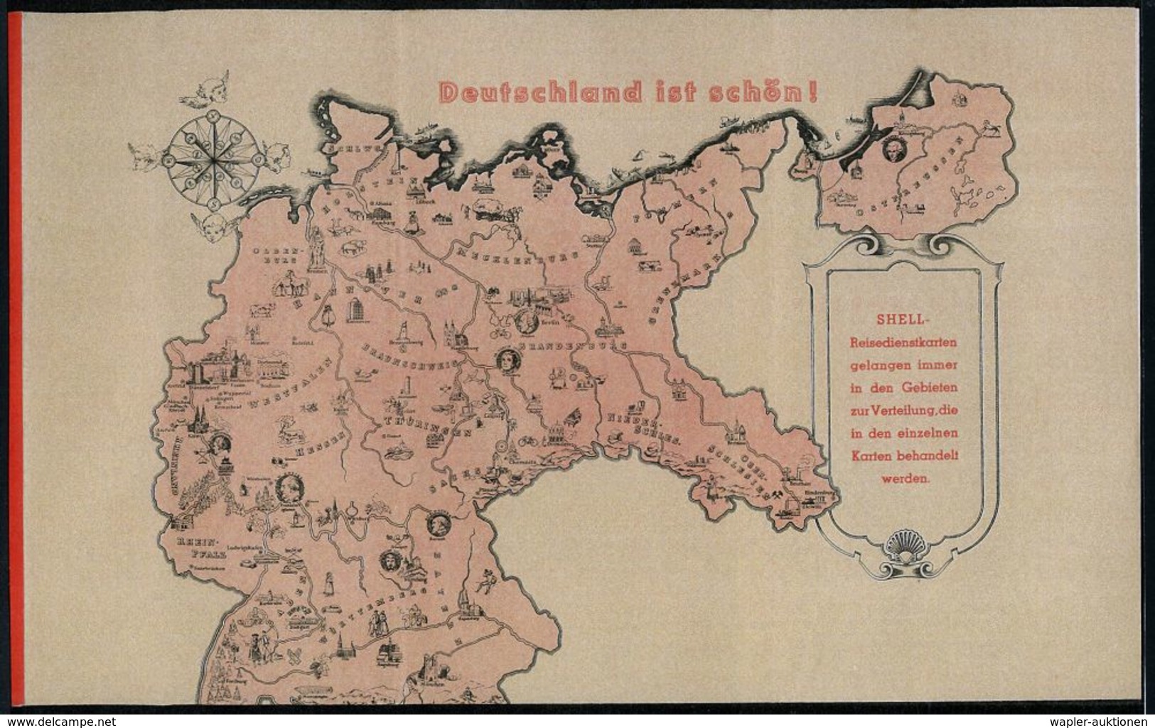 TOURISMUS / REISEN / CAMPING : BERLIN SW 11/ Ak/ DEUTSCHES/ REICH 1938 (23.4.) PFS 4 Pf. Achteck Direkt Auf SHELL-Landka - Autres & Non Classés