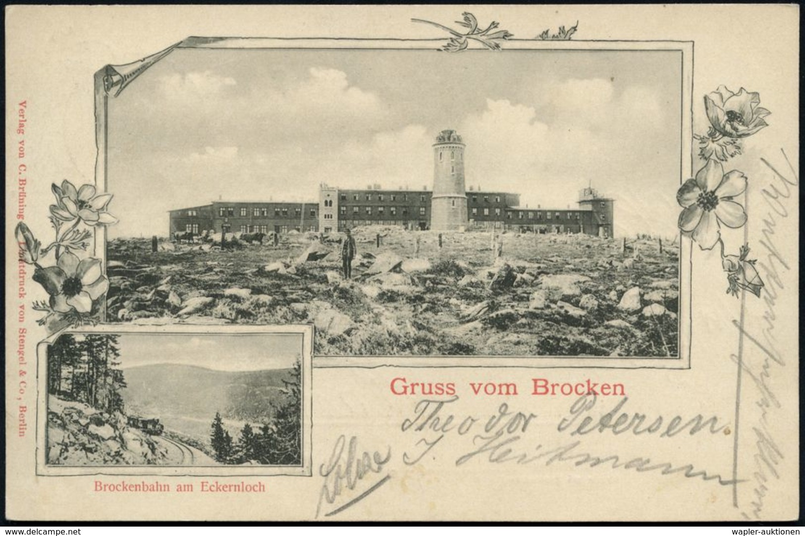 TOURISMUS / REISEN / CAMPING : BROCKEN/ *** 1901 (23.6.) 1K-Gitter = Hauspostamt Brocken-Hotel Auf Passender, Seltener P - Autres & Non Classés