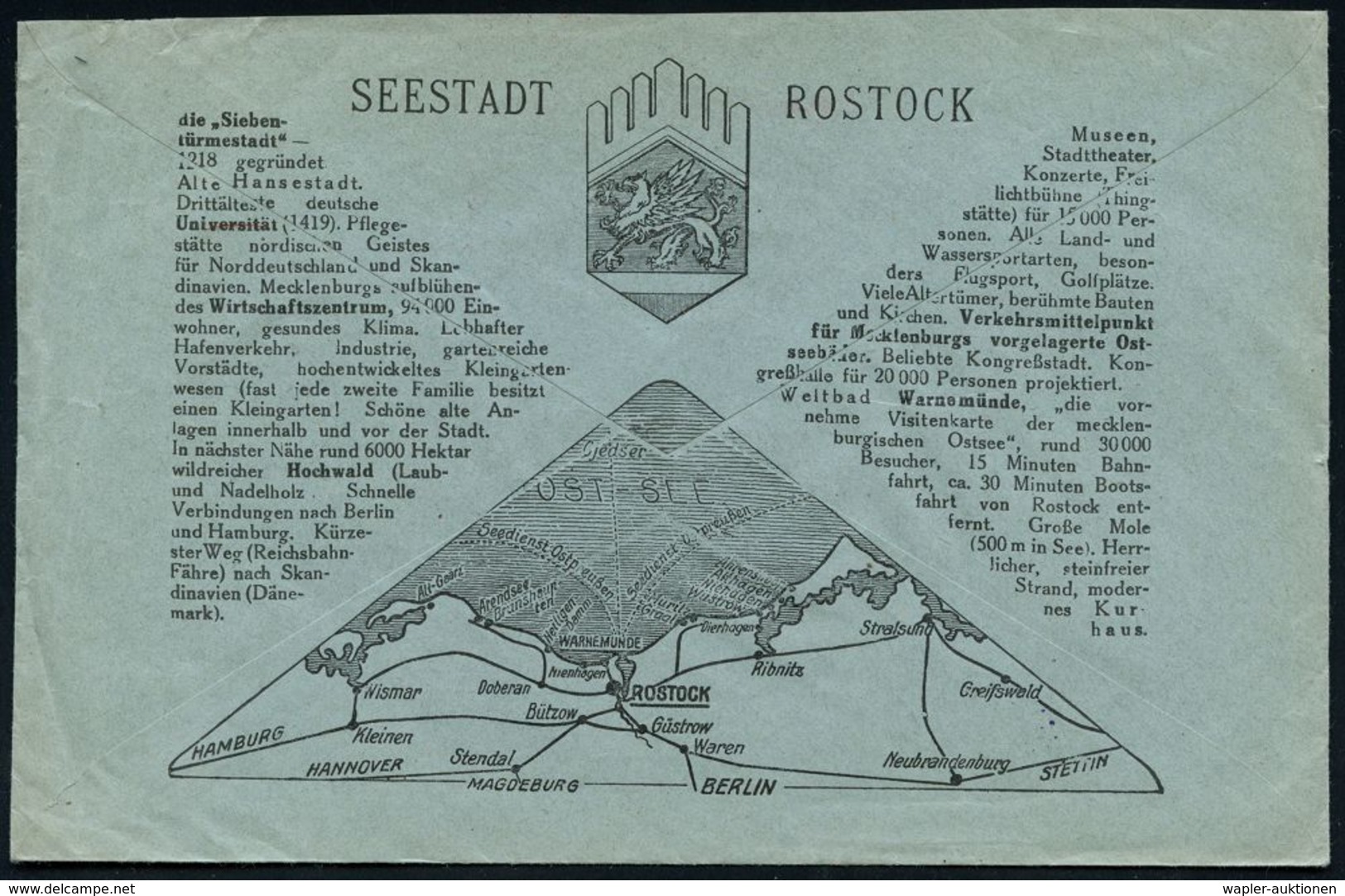 TOURISMUS / REISEN / CAMPING : ROSTOCK/ 1/ Besucht Das/ Ostseebad/ Warnemünde/ Der Rat/ Der Seestadt Rostock 1936 (4.8.) - Sonstige & Ohne Zuordnung