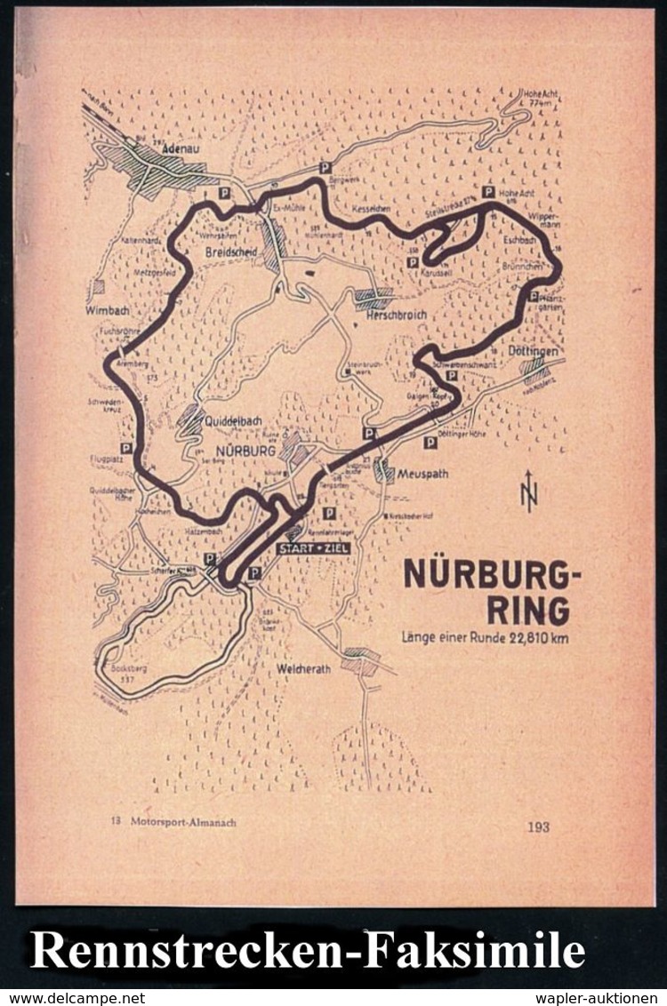 STRASSE / VERKEHRSWEGE / AUTOBAHN : ADENAU/ DER NÜRBURGRING... 1955 (29.5.) SSt = XVIII. Intern. ADAC Eifelrennen (Siege - Cars