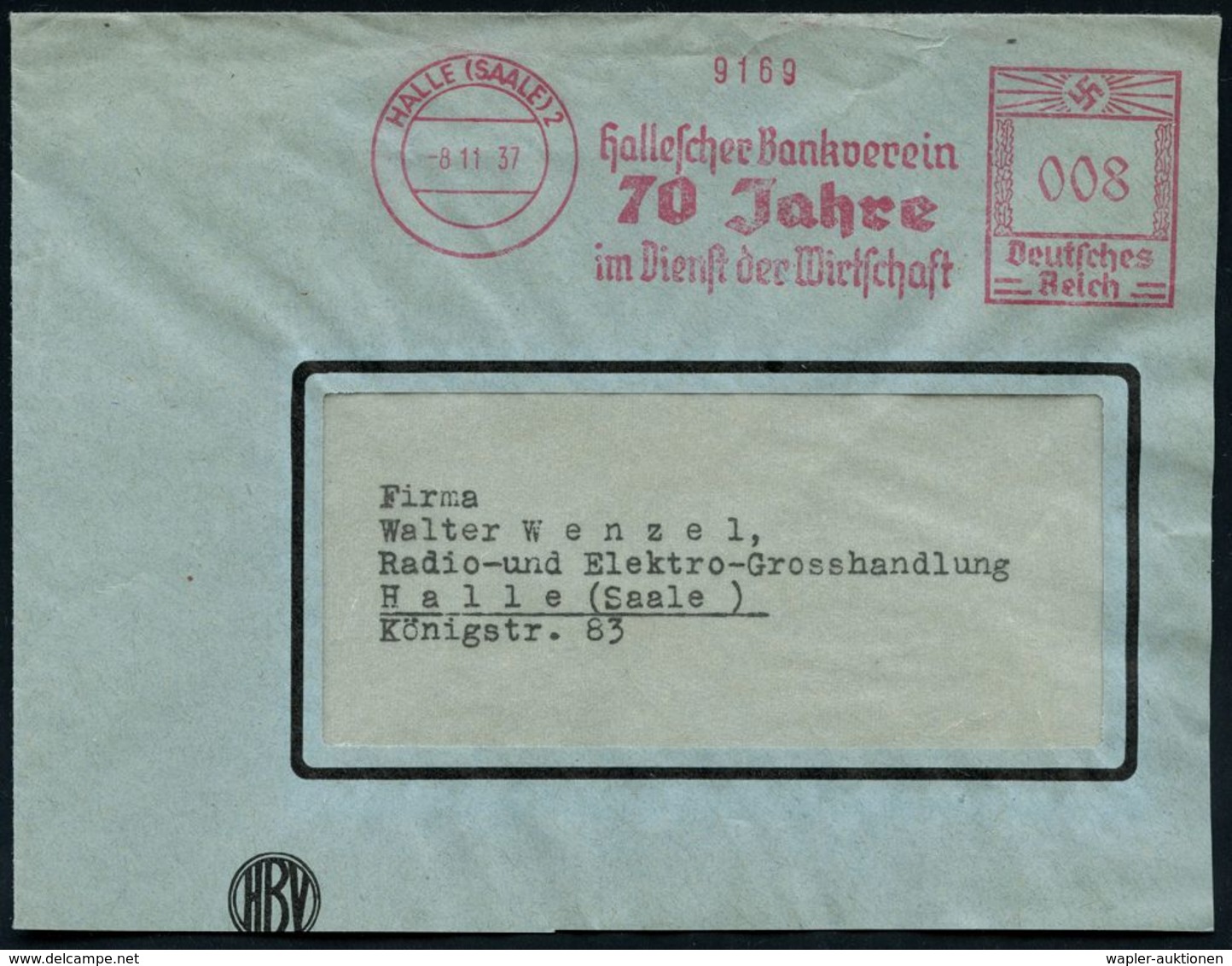 BANK / GELD : HALLE (SAALE) 2/ Hallescher Bankverein.. 1936/42 3 Verschied. AFS, Dabei 2 Verschied. Jubil.-AFS , 3 Orts- - Non Classés