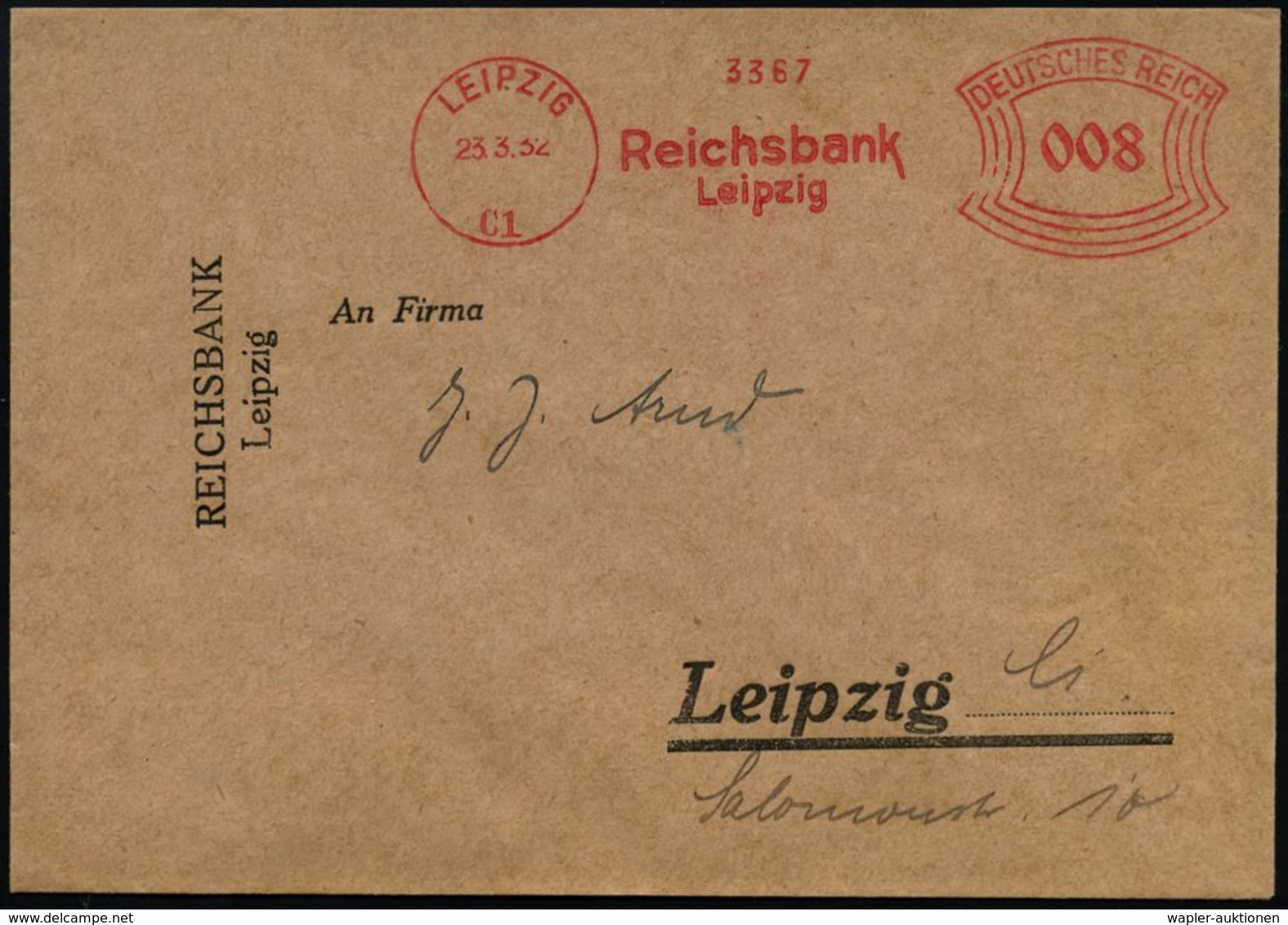 STAATSBANKEN / REICHSBANK / BUNDESBANK : LEIPZIG/ C1/ Reichsbank/ Leipzig 1932 (23.3.) AFS Aus Der Zeit Der Wirtschaftsk - Non Classés