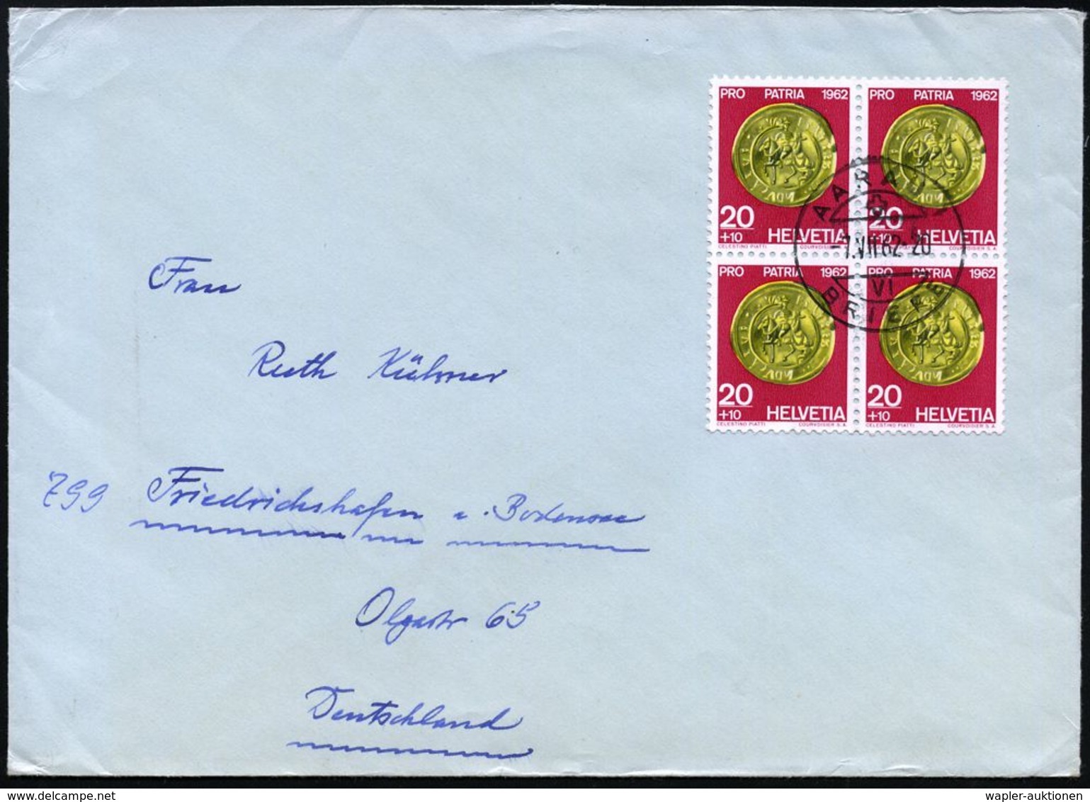 NUMISPHILATELIE / GELDSCHEINE / MÜNZEN : SCHWEIZ 1962 (1.7.) 20 C + 10 C. Gold-Dukaten Schwyz, Reine MeF: 4er-Block , Kl - Non Classificati