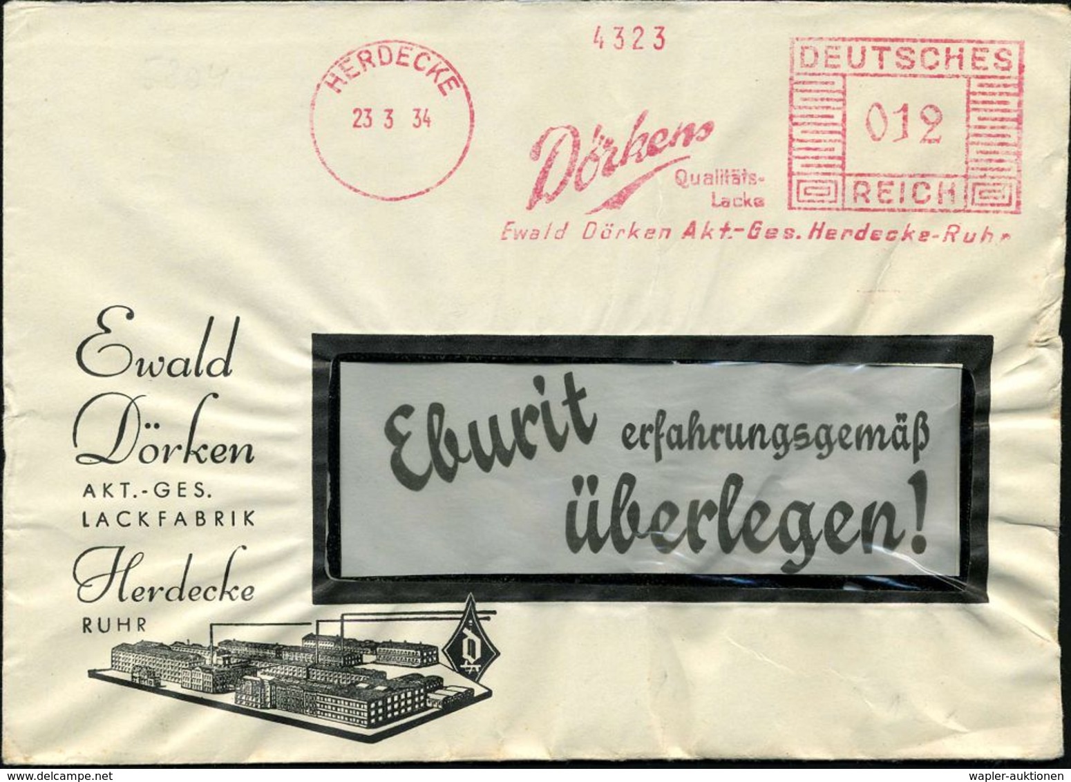 CHEMIE / PRODUKTE / CHEMISCHE INDUSTRIE : HERDECKE/ Dörkens/ Qualitäts-/ Lacke/ Ewald Dörken AG 1934 (23.3.) AFS Auf Dek - Chimie