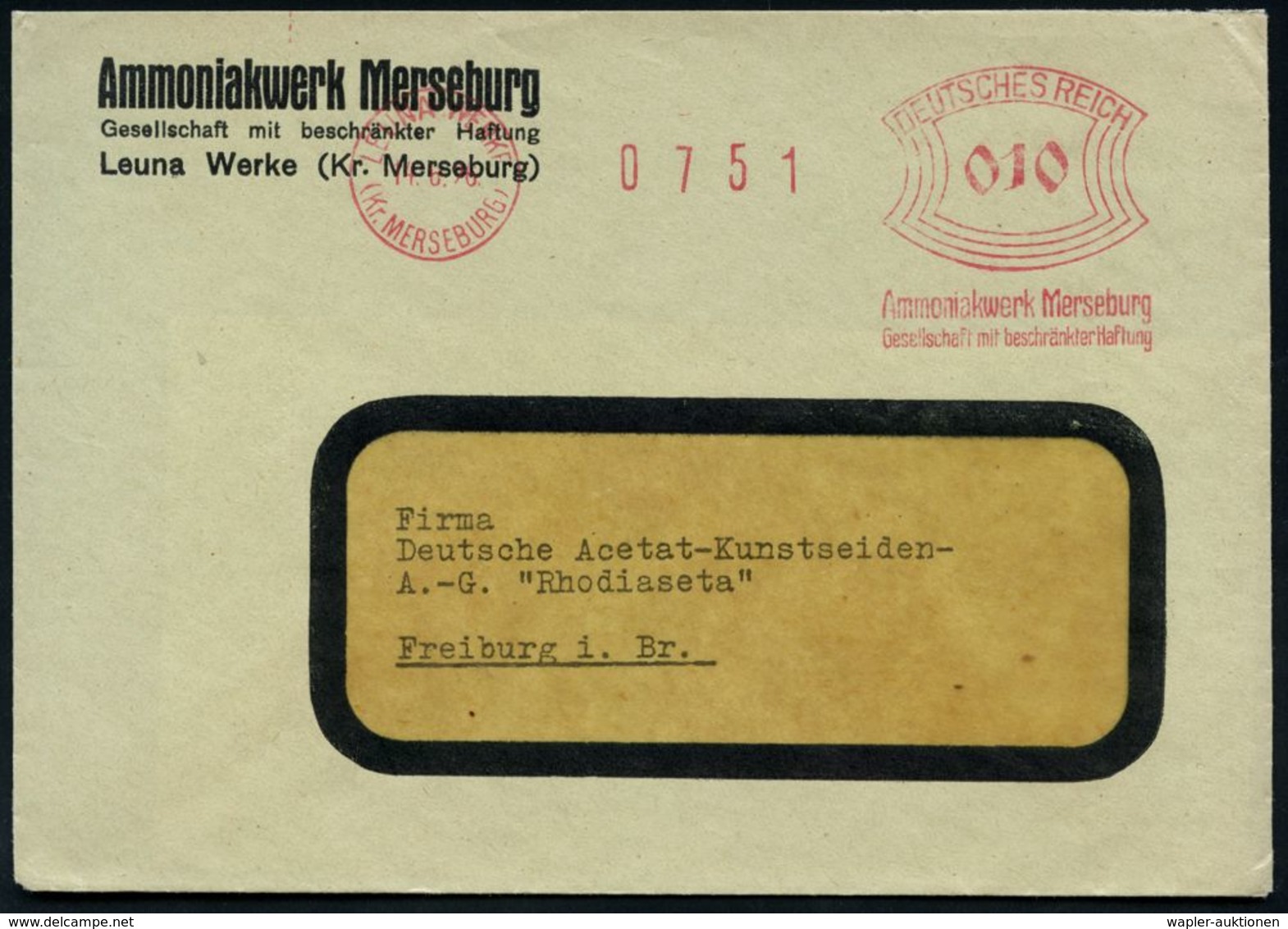 I.-G.-FARBEN INDUSTRIE, TOCHTERFIRMEN & NACHFOLGER : LEUNA WERKE/ (Kr MERSEBURG)/ Ammoniakwerk Merseburg/ GmbH 1934 (14. - Chemie