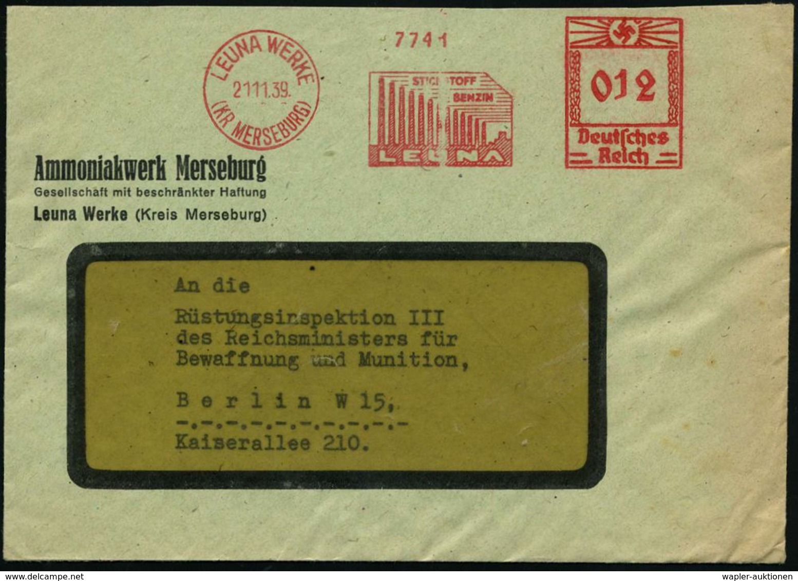 I.-G.-FARBEN INDUSTRIE, TOCHTERFIRMEN & NACHFOLGER : LEUNA WERKE/ (KR MERSEBURG)/ STICKSTOFF/ BENZIN/ LEUNA 1936 (28.11. - Chemie