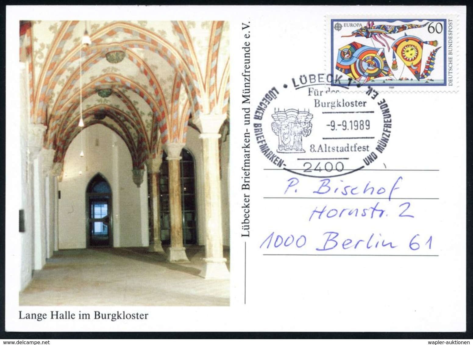 KLÖSTER & ABTEIEN / NONNEN & MÖNCHE : 2400 LÜBECK 1/ Für Das/ Burgkloster/ 8.Altstadtfest.. 1989 (9.9.) SSt = Kapitell A - Abbeys & Monasteries