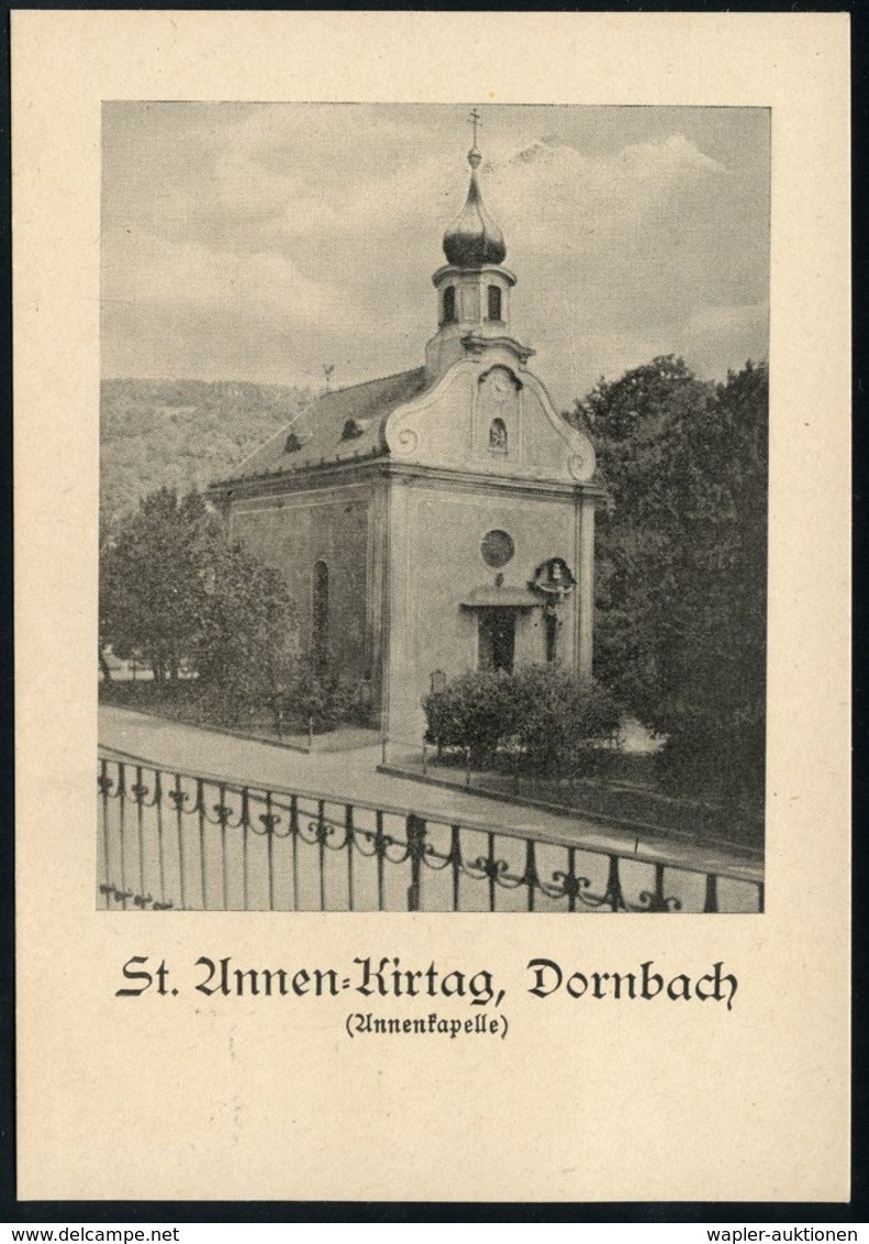 HEILIGE / SCHUTZPATRONE : ÖSTERREICH 1937 (1.8.) 1K-SSt.: SANKT ANNEN-KIRTA/ WIEN-DONBACH Klar Auf S/w.-Sonder-Kt.: St.  - Christianisme