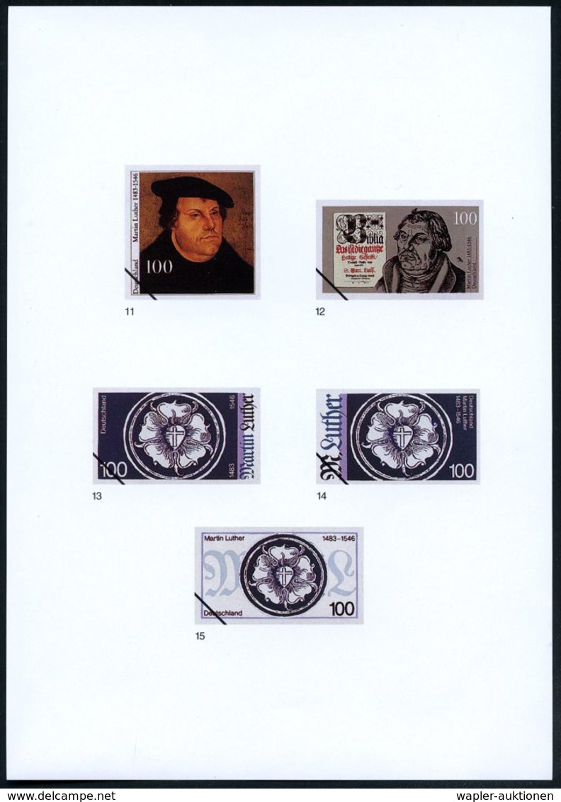 MARTIN LUTHER & REFORMATION & REFORMATOREN : B.R.D. 1995 (Dez.) 100 Pf. "450. Todestag M.Luther", 32 Verschied.Color-Alt - Cristianesimo