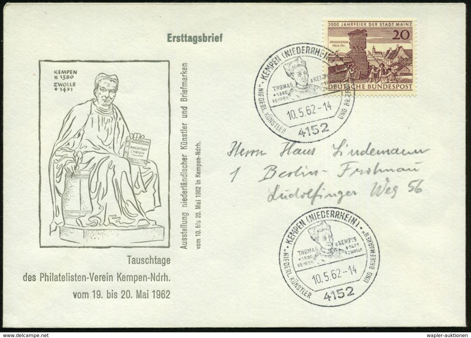 DEUTSCHE GESCHICHTE: VON DER VÖLKERWANDERUNG BIS ZUR NEUZEIT (17. JHDT.) : 4152 KEMPEN (NIEDERRHEIN)/ THOMAS A KEMPIS 19 - Other & Unclassified