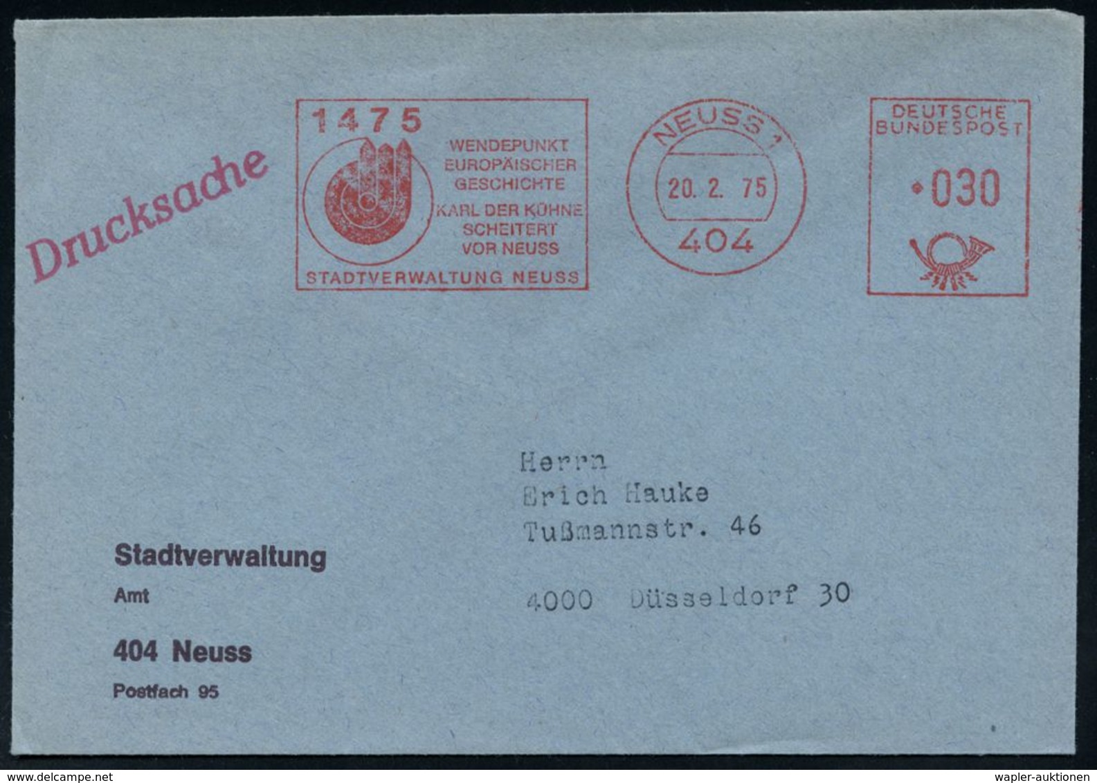 DEUTSCHE GESCHICHTE: VON DER VÖLKERWANDERUNG BIS ZUR NEUZEIT (17. JHDT.) : 404 NEUSS 1/ Me/ 1475/ WENDEPUNKT/ EUROP./ GE - Sonstige & Ohne Zuordnung