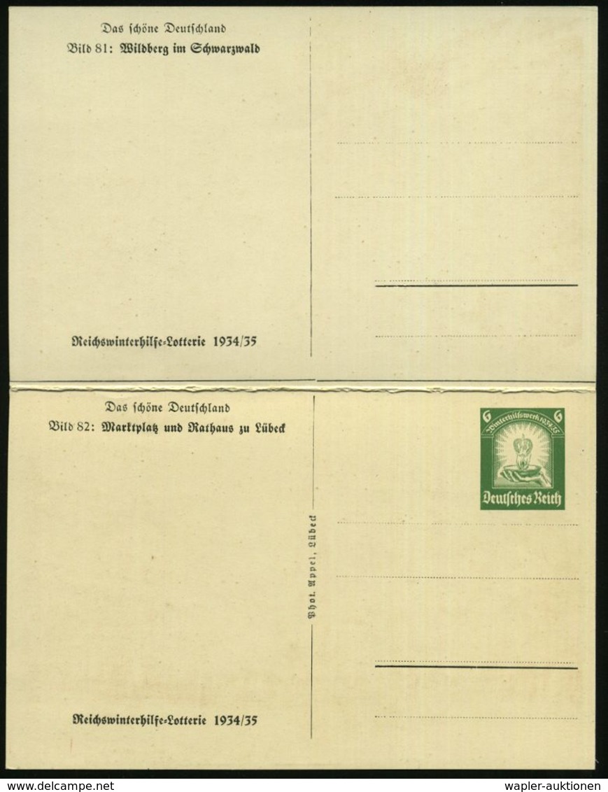 DIE HANSE / HANSESTÄDTE : Lübeck 1934 (21.1.) 6 Pf. BiP WHW-Lotterie , Grün: Gotisches Rathaus Mit Brunnen (mit Anhängen - Other & Unclassified