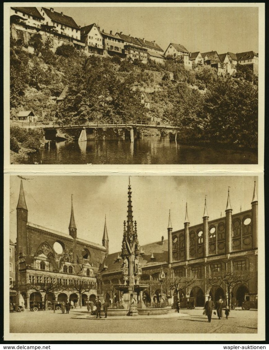 DIE HANSE / HANSESTÄDTE : Lübeck 1934 (21.1.) 6 Pf. BiP WHW-Lotterie , Grün: Gotisches Rathaus Mit Brunnen (mit Anhängen - Altri & Non Classificati