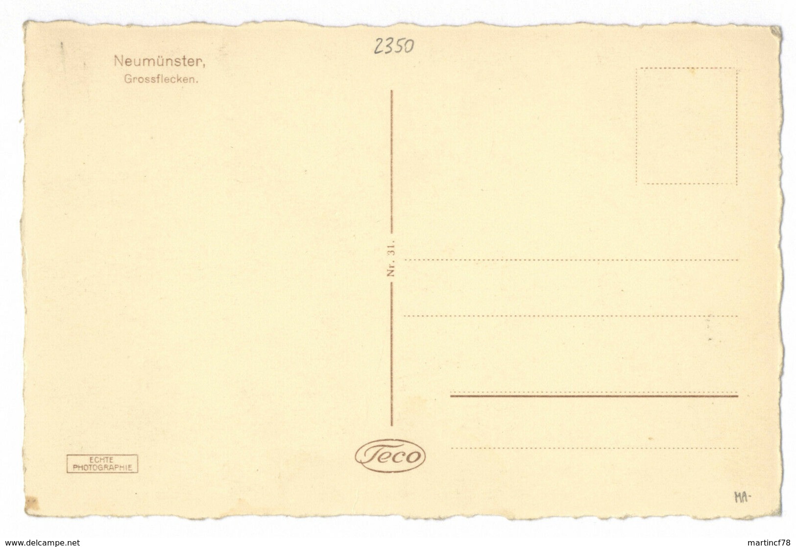 Neumünster Grossflecken Teco Echte Photographie Postkarte Ansichtskarte - Neumünster
