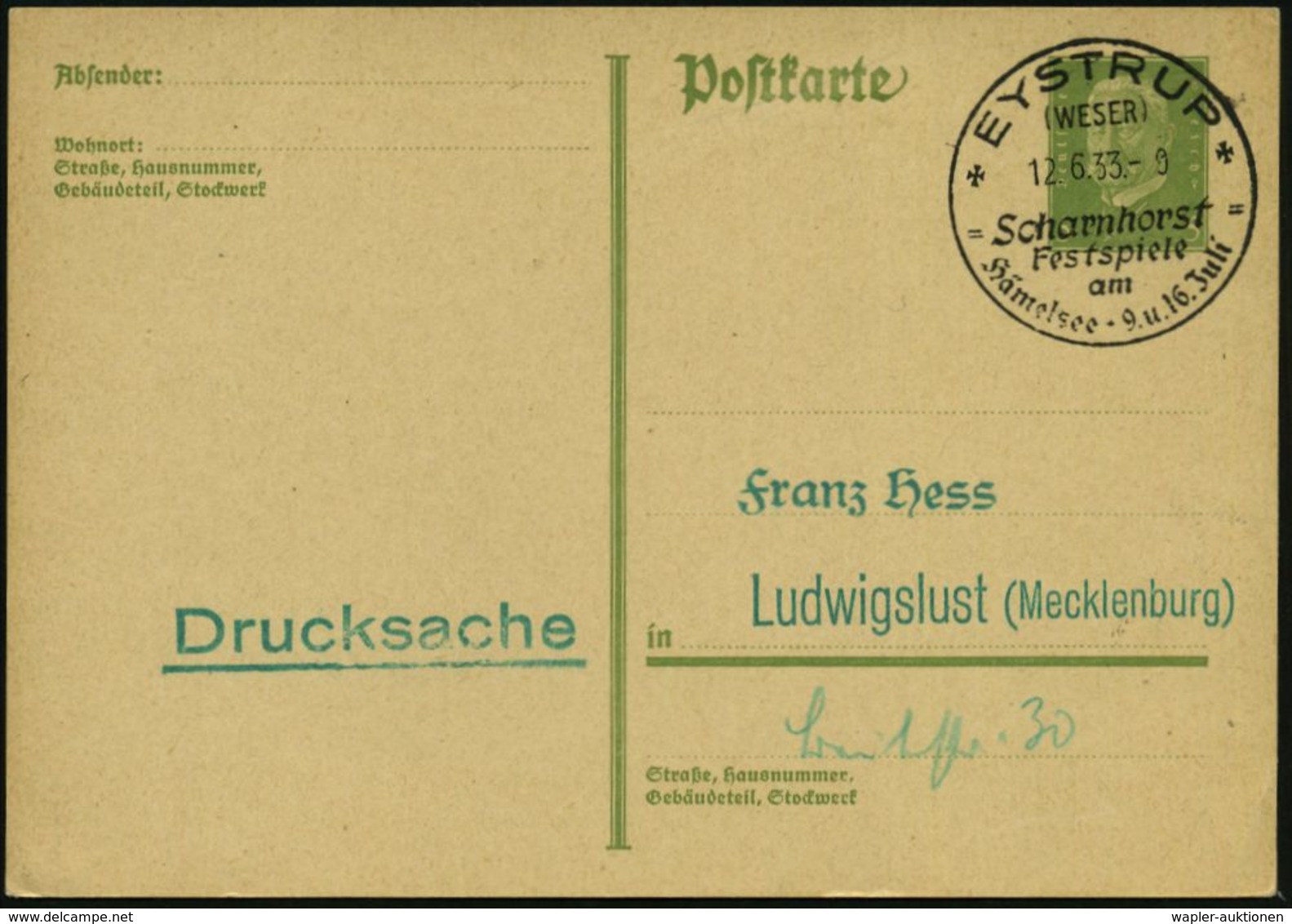 DEUTSCHE GESCHICHTE: NAPOLEON IN DEUTSCHLAND UND EUROPA : EYSTRUP/ (WESER)/ Scharnhorst=/ Festspiele/ Am/ Hämelsee 1933  - Napoléon