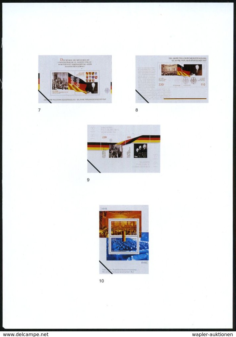 BÜRGERLICHE REVOLUTION 1848 : B.R.D. 1998 (März) 110 Pf. + 220 Pf. "150 Jahre Paulskirchenverfassung" U. "50 Jahre Parla - Other & Unclassified
