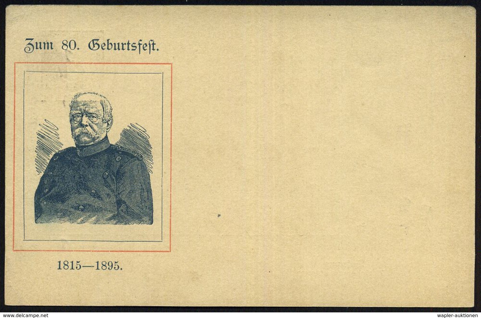 OTTO VON BISMARCK (1815 - 1898) : STUTTGART Nr.1 1895 (1.4.) 1K Auf Württemberg PP 3 Pf. Ziffer Braun: Zum 80.Geburtstag - Autres & Non Classés