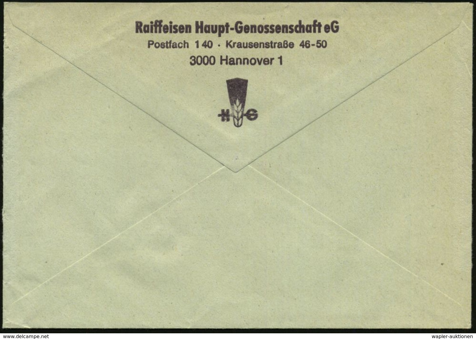 GENOSSENSCHAFTS-BEWEGUNG / RAIFFEISEN : 3000 HANNOVER 109/ HG/ Raiffeisen/ Hauptgenossenschaft EG 1980 (16.5.) AFS 330 P - Altri & Non Classificati