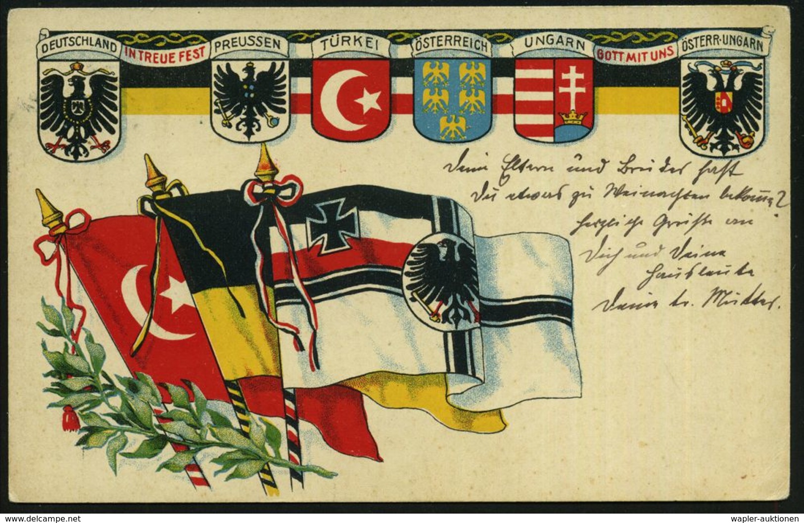 I. WELTKRIEG 1914 - 18 (siehe Auch: FELDPOST) : NÜRNBERG 5 1915 (28.12.) 1K Auf EF 10 Pf. Ludwig + Roter Zensur-2K: Ausl - Guerre Mondiale (Première)