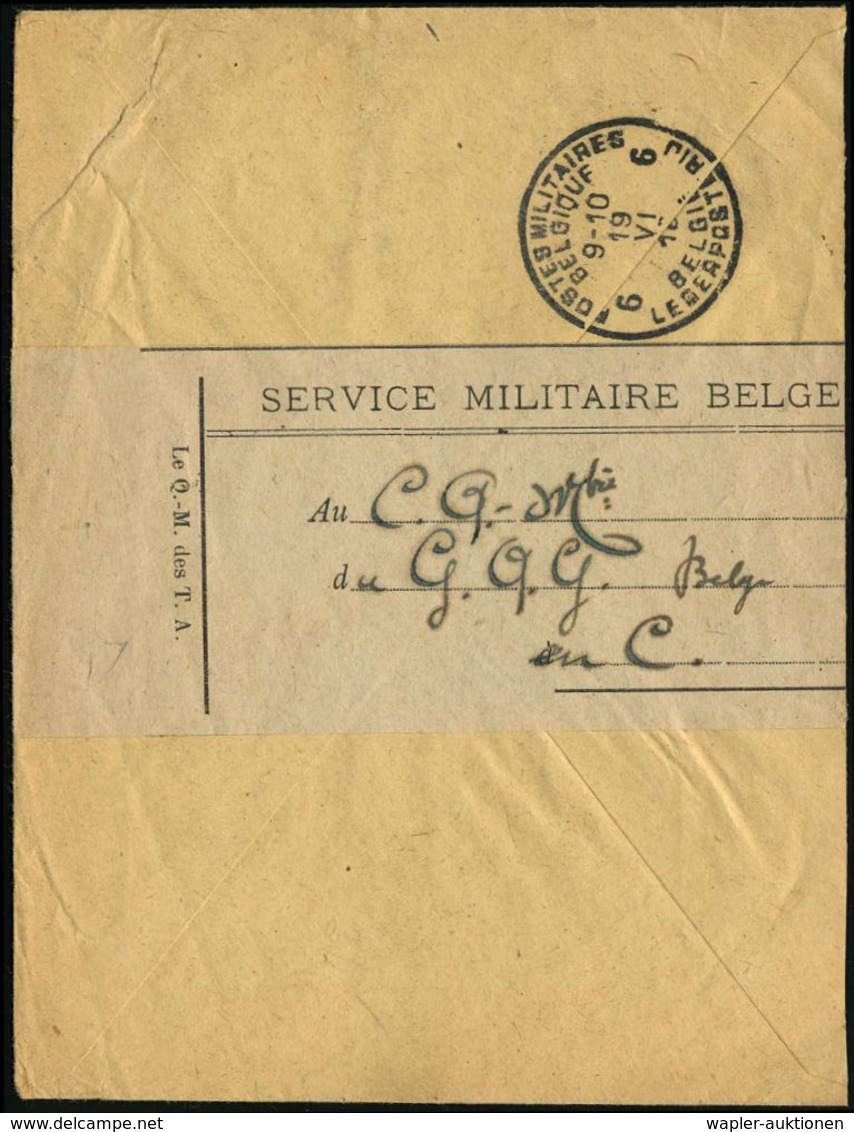 I. WELTKRIEG 1914 - 18 (siehe Auch: FELDPOST) : BELGIEN 1918 (13.5.) Feldpost-1K.: POSTES MILITAIRES/BELGIQUE/4/BELGIE/L - WW1