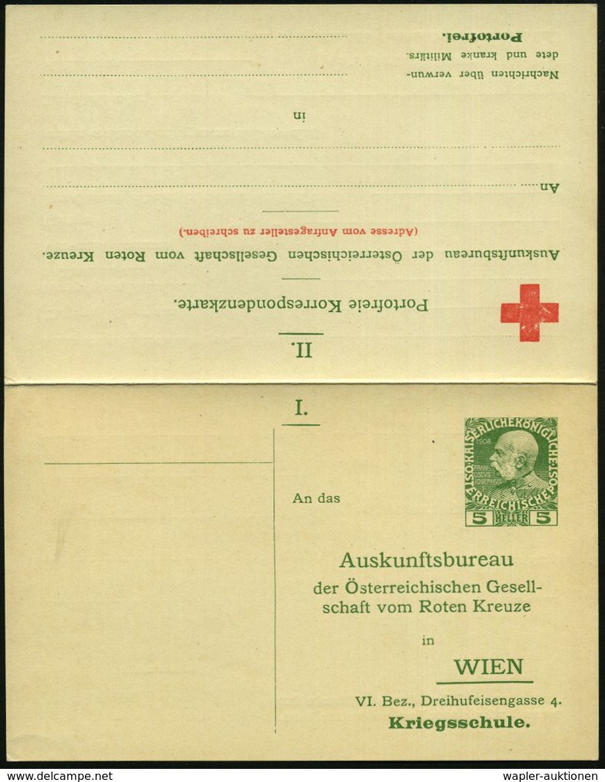 I. WELTKRIEG 1914 - 18 (siehe Auch: FELDPOST) : ÖSTERREICH 1914 Inland-P. 5 H. KFJ Jubil., Grün: Auskunftsbureau Der Öst - 1. Weltkrieg