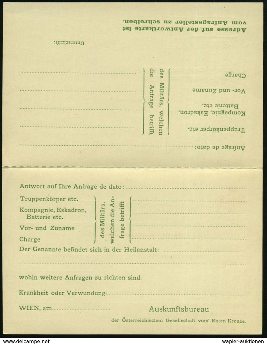 I. WELTKRIEG 1914 - 18 (siehe Auch: FELDPOST) : ÖSTERREICH 1914 Inland-P. 5 H. KFJ Jubil., Grün: Auskunftsbureau Der Öst - WW1