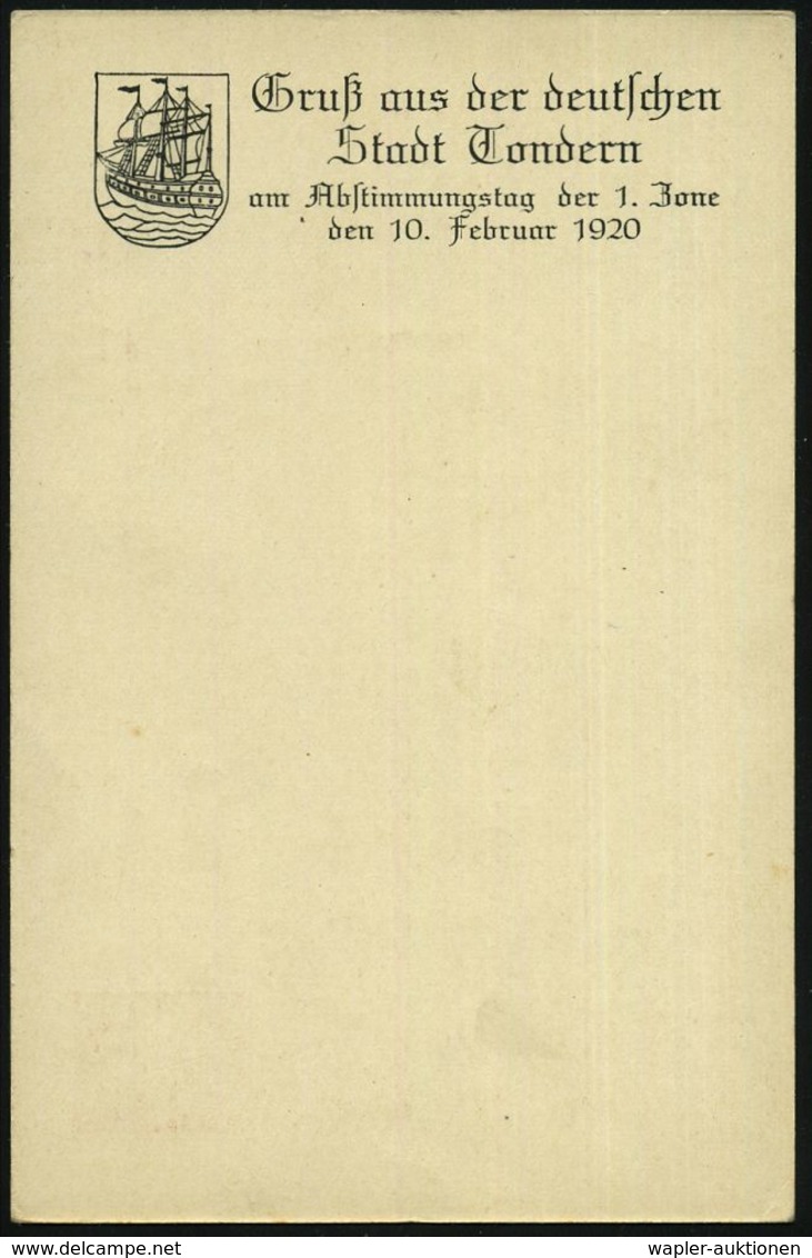 WEIMARER REPUBLIK 1919 - 1932/33 : SCHLESWIG ABSTIMMUNG 1920 PP 15 Pf. "Plebiscit", Lila: Gruß Aus Der Deutschen Stadt T - Other & Unclassified