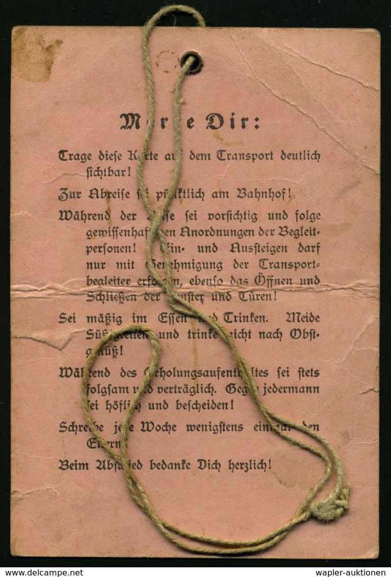 NATIONALSOZIALISMUS / III. REICH 1933 - 1945 : Berlin W.9 /  Lübeck 1935 (ca.) Identitäts-Karte "Reichszentrale Landvers - Sonstige & Ohne Zuordnung