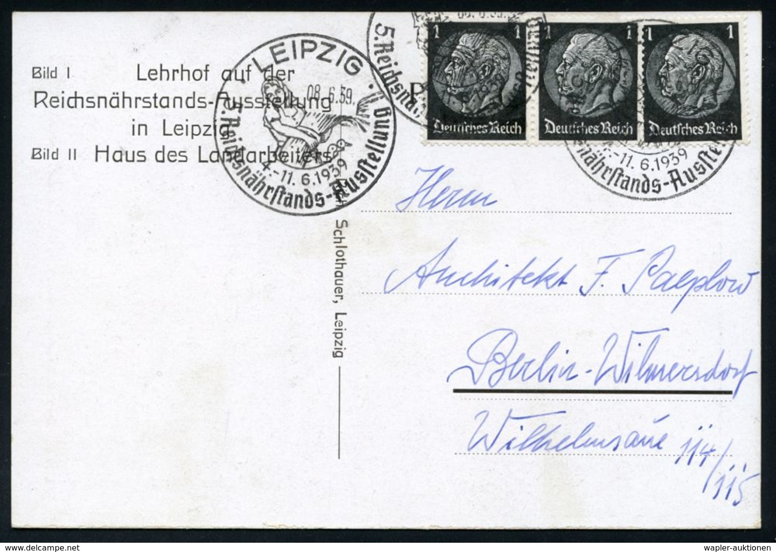 NATIONALSOZIALISMUS / III. REICH 1933 - 1945 : LEIPZIG/ 5.Reichsnährstands-Ausstellung 1939 (8.6.) SSt = Bäurin Mit Ähre - Sonstige & Ohne Zuordnung