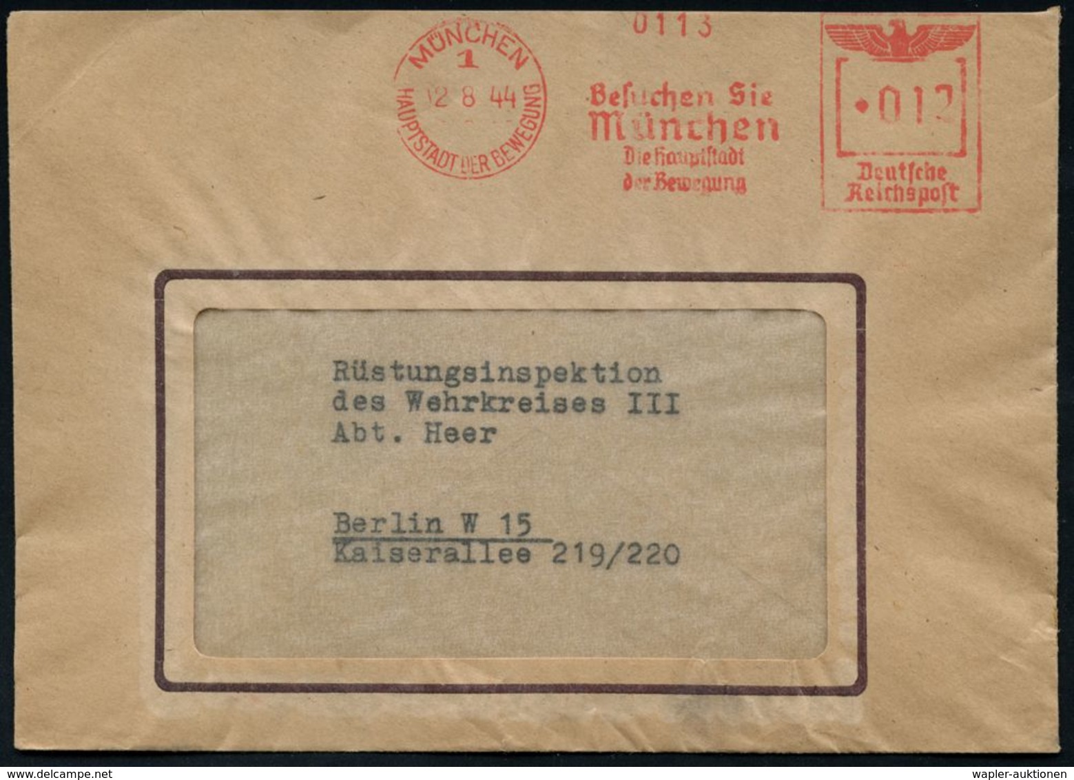NATIONALSOZIALISMUS / III. REICH 1933 - 1945 : MÜNCHEN/ 1/ HDB/ Besuchen Sie/ München/ Die Hauptstadt/ Der Bewegung 1944 - Other & Unclassified