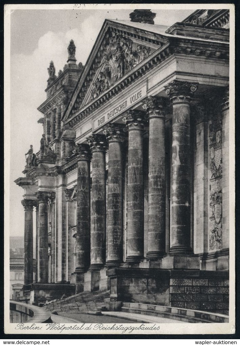 REICHSTAG IM NATIONALSOZIALISMUS 1933-45 : BERLIN NW/ D/  REICHSTAG 1936 (7.12.) 1K-Brücke = Hauspostamt + Viol. 2K-HdN: - Other & Unclassified