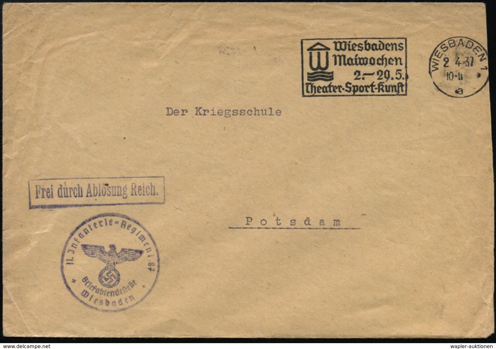 DEUTSCHE WEHRMACHT 1933 - 31. AUGUST 1939 : WIESBADEN 1/ A/ Wiesbadens/ Maiwochen/ 2.-29.5./ Theater-Sport-Kunst 1937 (2 - Autres & Non Classés