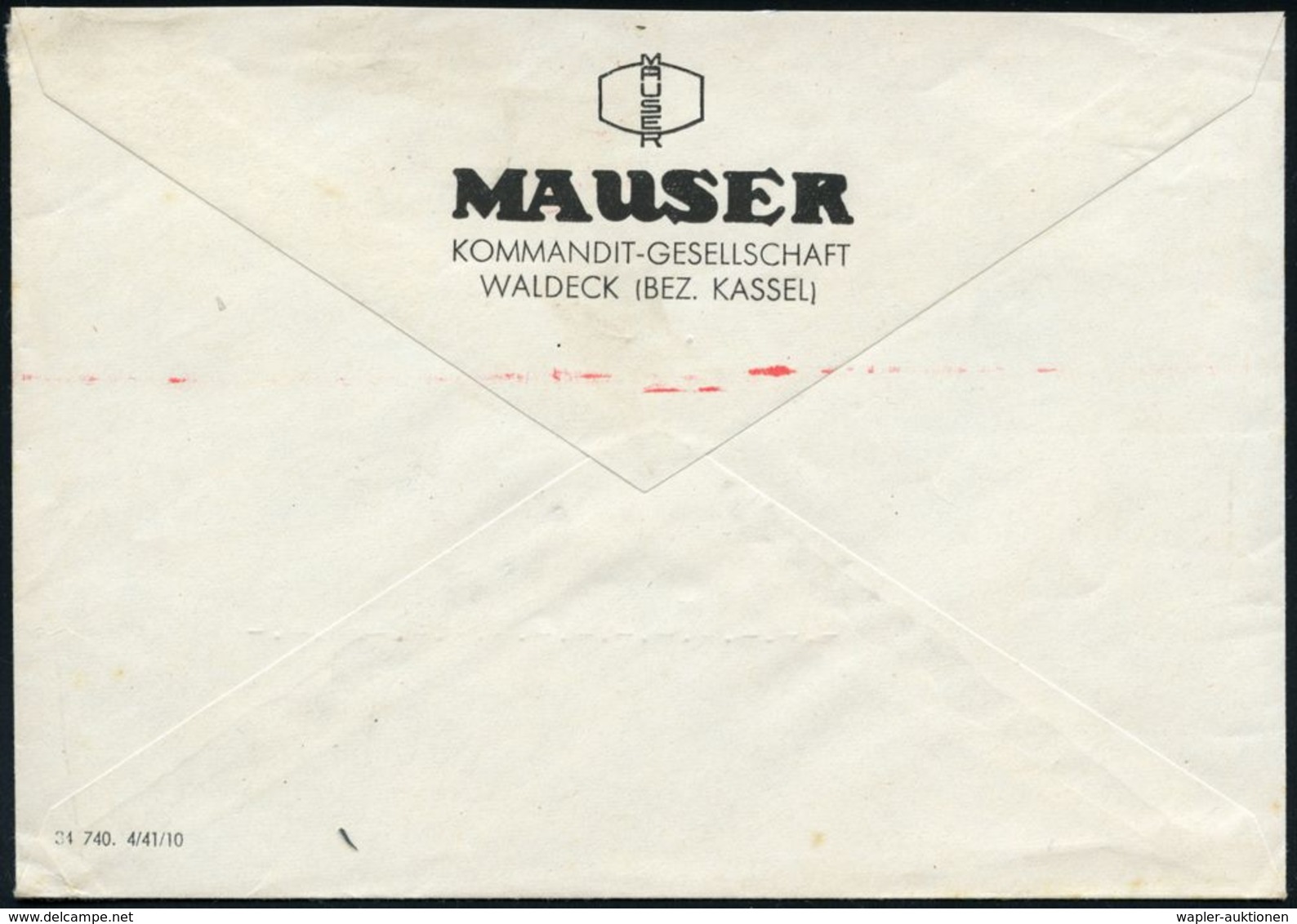 RÜSTUNGSINDUSTRIE  / MUNITION : WALDECK (WALDECK)/ MAUSER 1941 (29.9.) AFS (Firmen-Logo) Firmen-Bf.: MAUSER KG.. = Herst - Other & Unclassified